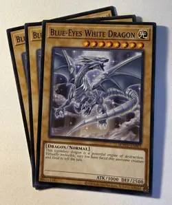 Unlimited Misprint Error! 3x Blue-Eyes White Dragon (SDWD-EN003) SDWD-EN003 NM - Image 2