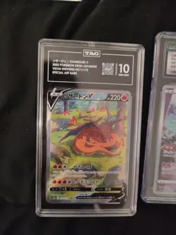 Pokemon Sword& Shield Black Star Promo Card Tag 10 Charizard VSTAR Cgc 10Latias - Image 1