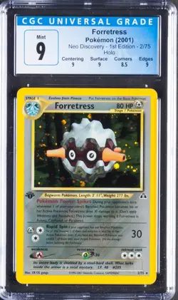 2001 Forretress Pokemon Neo Discovery 1st Edition 2/75 Holo CGC 9 - Image 1