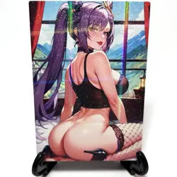 Genshin Impact Keqing Sexy Anime Waifu Girl Doujin Lewd Goddess Story Art Card - Image 2