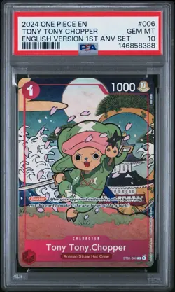 2024 ONE PIECE TONY TONY CHOPPER 1ST ANNIVERSARY SET #006 PSA 10 - Image 1