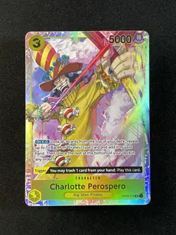 One Piece Charlotte Perospero Op03-113 SR Holo Pillars Of Strength - Image 1