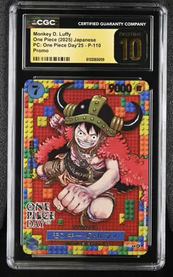 Monkey D. Luffy P-110 One Piece Day Japanese Premium Card Promo CGC 10 Pristine - Image 1