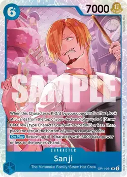 One Piece Sanji (OP11-051/150) OP11 A Fist of Divine Speed LP FOIL - Image 1