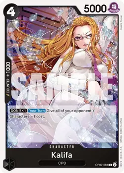 One Piece Kalifa (OP07-081/201) OP07 500 Years in the Future NM - Image 1