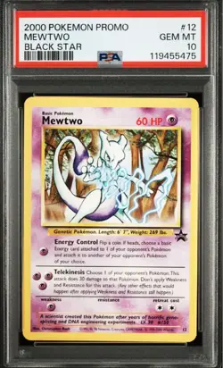 Pokemon Card PSA10 Mewtwo 12 Promo Black Star 2000 English - Image 1