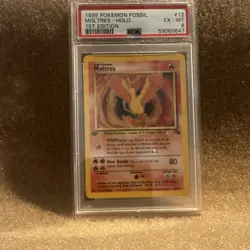 Pokemon Moltres Fossil Holo Rare 1st Edition PSA 6 12/62 1999 English TCG - Image 1