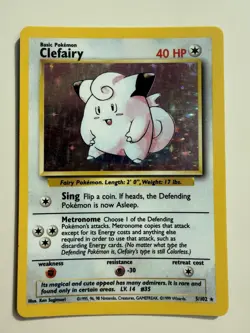 Pokemon TCG - Clefairy - 5/102 - Unlimited Base Set - MP Holo Rare (1999) - Image 1