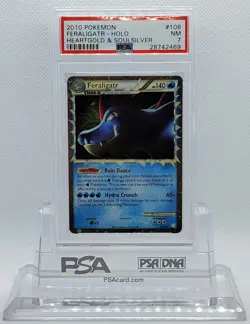 POKEMON HEARTGOLD SOULSILVER FERALIGATR #108 ULTRA RARE HOLO FOIL PSA 7 NM #* - Image 1