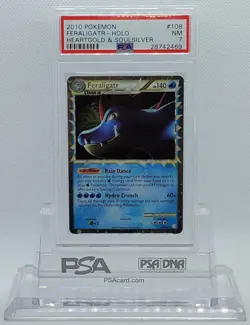 POKEMON HEARTGOLD SOULSILVER FERALIGATR #108 ULTRA RARE HOLO FOIL PSA 7 NM #* - Image 2