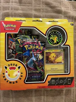 Pokemon Day 2026 Collection Box Factory Sealed - Pikachu Promo + 3 Booster Packs - Image 1