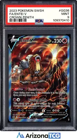 Pokemon 2023 Entei V GG36/GG70 Full Art Galarian Gallery Crown Zenith PSA 9 - Image 1