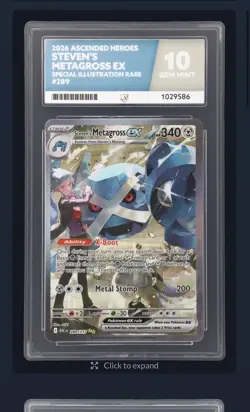 Stevens Metagross Ex 289/217 SIR Pokemon Ace 10 - perfect subs GEM MINT 10 - Image 1