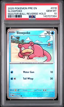 2025 POKEMON PRE EN-PRISMATIC EVOLUTIONS #018 SLOWPOKE PSA 10 - Image 1