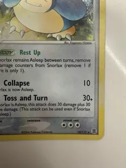 Pokemon TCG Snorlax #15/112 Fire Red & Leaf Green Holo - Image 4