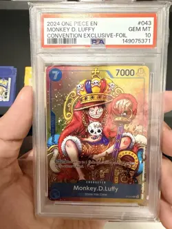 2024 ONE PIECE PROMOS CONVENTION EXCLUSIVE-FOIL #043 MONKEY D. LUFFY PSA 10 - Image 1
