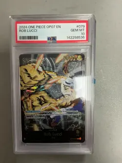 2024 One Piece OP07 EN #079 Rob Lucci PSA 10 - Image 1