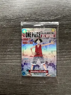 Monkey.D.Luffy College Basketball US Voyage P-055 One Piece Promotion SEALED NEW - Image 1