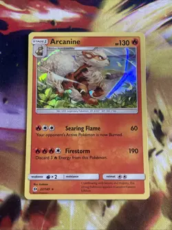 Arcanine 22/149 Holo Rare SM Base Set Pokemon Card TCG - Image 1