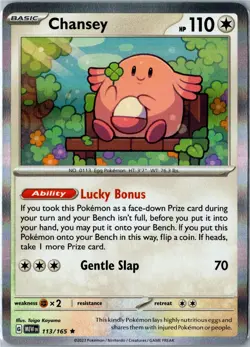 Pokemon Card - Chansey 113/165 - SV: Scarlet & Violet 151 Rare Holo NM - Image 1