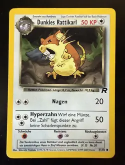 Dunkles Rattikarl Dark Raticate German Team Rocket 51/82 Common Card Pokemon TCG - Image 1