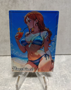 Nami Trading Card Waifu Goddess Story Anime Girl holo Karte Manga Full Art - Image 1