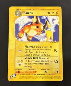 Raichu 61/165 Expedition Base Set Non Holo Rare Pokemon Card MP - Image 1