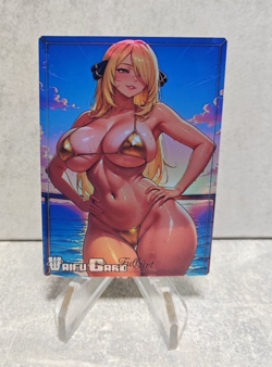 Cynthia Trading Card Waifu Goddess Story Anime Girl holo Karte Manga Full Art - Image 1