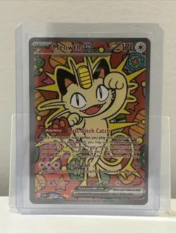 Meowth EX SIR Full Art Holo Rare Pokemon TCG Card 121/088 Perfect Order - Image 1