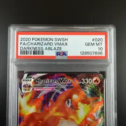 PSA 10 Charizard Vmax 020/189 Darkness Ablaze Holo Graded Pokemon Card - Image 2