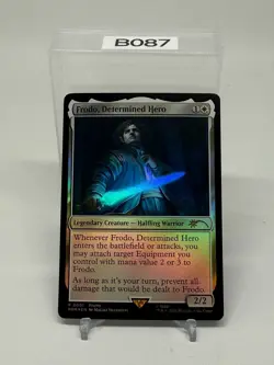 Frodo Determined Hero, P 0001, NM Foil, MTG LotR Lord Rings TCG Cards One - Image 1