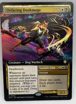 Defacing Duskmage Extended Art 93 Commander: Secrets of Strixhaven Extended A... - Image 1