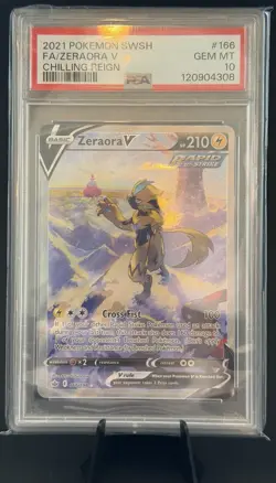 Pokemon Zeraora V Ultra Rare Full Art Holo Chilling Reign 166/198 PSA 10 2021 - Image 1