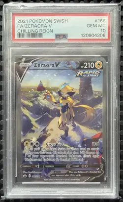 Pokemon Zeraora V Ultra Rare Full Art Holo Chilling Reign 166/198 PSA 10 2021 - Image 2