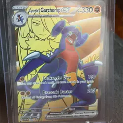 Pokemon TCG Cynthia's Garchomp EX 204 SVP Promo Holo Scarlet & Violet 330 HP - Image 1