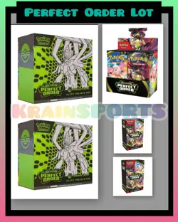 PERFECT ORDER Pokemon Center Exclusive ETBs (x2) Booster Box (x1) + Bundles (x2) - Image 1