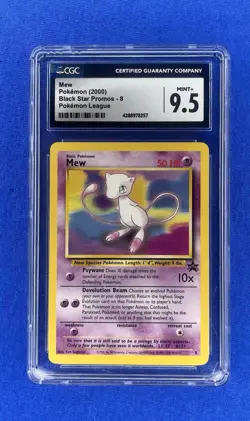 2000 Pokemon League Mew Black Star Promo #8 CGC 9.5 - Image 1