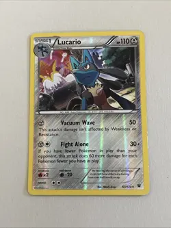 Lucario 63/124 Fates Collide Reverse Holo 2016 Pokemon TCG MP - Image 1