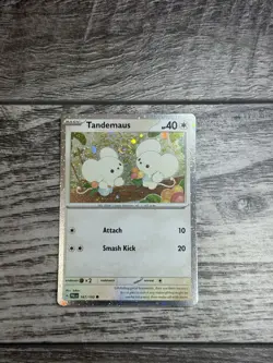 Pokemon Paldea Evolved Cosmos Holo Tandemaus **Looking At Swirl** *Free Ship* NM - Image 2