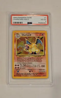 Charizard 4/102 Base Set Holo Rare Pokemon PSA 4 - Image 2