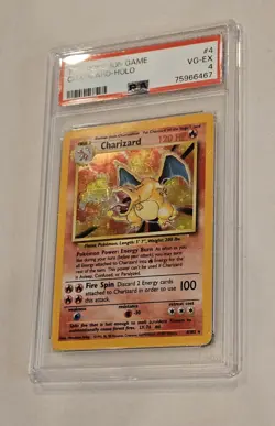 Charizard 4/102 Base Set Holo Rare Pokemon PSA 4 - Image 3