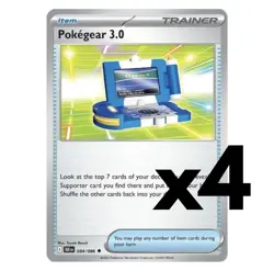 4x REVERSE HOLO Pokegear 3.0 084/086 Black Bolt English Pokemon Playset x4 - Image 1