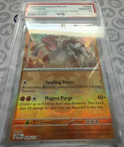 2025 POKEMON PRE EN-PRISMATIC EVOLUTIONS MASTER BALL REVERSE HOLO GROUDON PSA 10 - Image 3