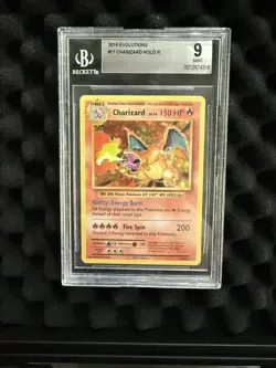 Pokemon TCG Evolutions Charizard 11/108 Holo Rare Beckett Graded 9 - Image 1