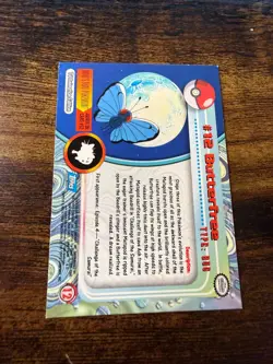 💥 BUTTERFREE 1999 Topps Pokemon TV Non Holo Animation 1st Series Blue LP - Image 2