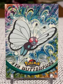 1999 Topps Pokemon #12 Butterfree (TV Animation Series 1) 2nd Prt Black Logo NM - Image 1