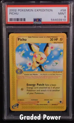 Expedition Pichu PSA 9 58/165 Pokemon (3910) - Image 1