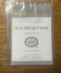 (2) Pokemon 23 Karat Gold Plated COA Only Certificates Sealed Pikachu & Mewtwo - Image 3