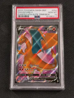 2020 POKEMON CHARIZARD V CHMPN.PATH ETB SWSH BLACK STAR PROMO #050 PSA 10 - Image 1