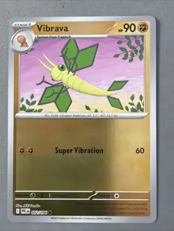 Pokemon TCG * Phantasmal Flames * 52/94 Vibrava REVERSE HOLO Common * FRESH PK - Image 1